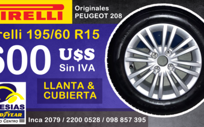Llanta y cubierta Pirelli 195/60 R15 – Peugeot 208