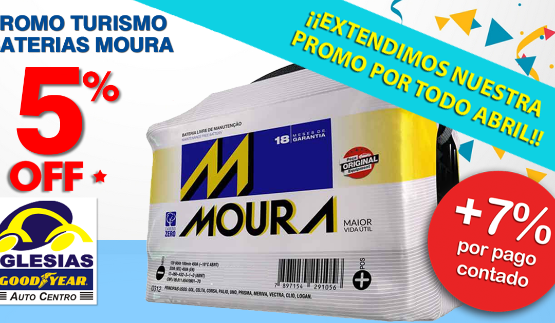 Promoción de BATERÍAS MOURA por todo abril!!